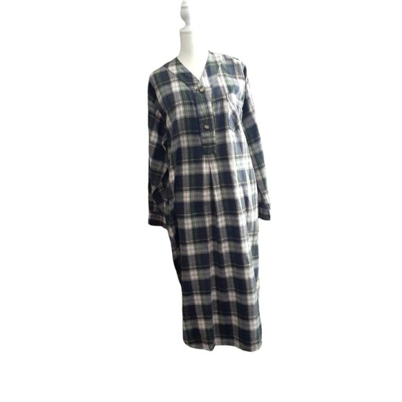 Wynbrier Night Shirt Sleep Gown Unisex 100% Cotton Plaid M 1/4 button Portugal . - Picture 7 of 16